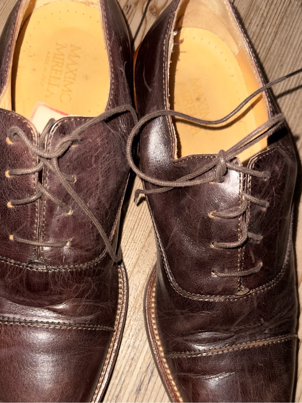 Men's Dark Brown Leather Dress Oxfords